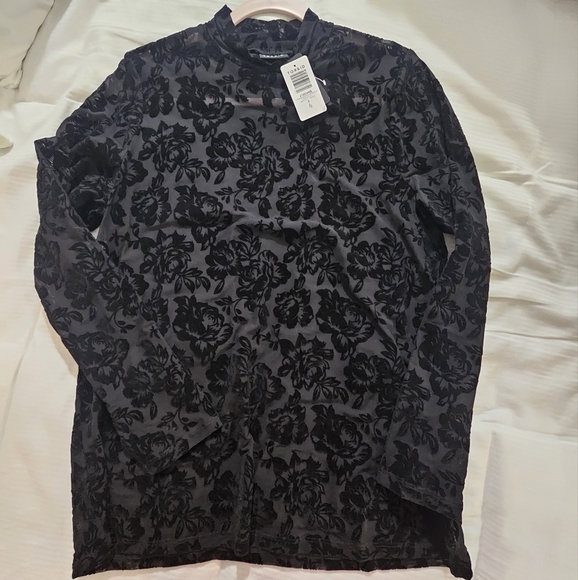 Torrid Black Mesh Top size 0 (L/12) - Picture 5 of 6